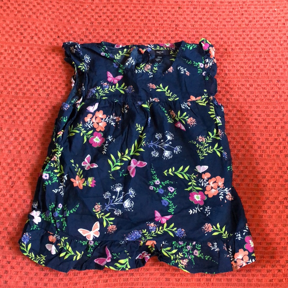 Navy / floral blouse